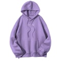 Miniatyrbillede 1 af 3: Dame Hættetrøjer med bogstavprint, afslappet sweatshirt, løs efterår langærmet sports gym pullover toppe Purple 3XL