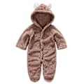 Miniatyrbillede 1 af 5: Nyfødt Hætte Romper Jumpsuit Behagelig At Bære Med Sødt Dyredesign Til Fødselsdagsgaver Nytårsgaver Khaki 0-3m
