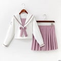 Miniatyrbild 1 av 4: Japanska rosa Jk-uniformer College Middle School Students Sailor Uniforms School Jk Uniforms Anime Cospaly Students Clothing XXL Long Sleeves Set