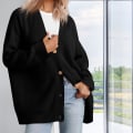 Miniatyrbillede 5 af 5: Dame Vinter Ensfarvet Cardigan Elegant Og Let At Matche Dame Top Ideelle Gaver Til Piger Damer Kvinder Brown S