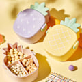 Miniatyrbilde 3 av 4: Bærbar Bento-boks for barn, lett å bære, søt ananasformet matboks egnet for frukt, godteri og kjeks Purple