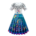 Pikkukuva 1 / 4: Tyttöjen Encanto Mirabel Madrigal -mekko Puku Cosplay Mirabel Prinsessamekot Asu 7-8 Years