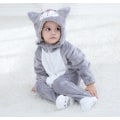 Miniatyrbild 3 av 5: Reedca Dinosauriekostym för småbarn, söt onesie med huva, djurkostym Halloween Gray Cat 24-30 Months