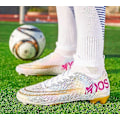 Miniatyrbillede 2 af 3: Fodboldsko Herre Udendørs Sport Høj Top Fodboldstøvle White 41