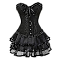 Pikkukuva 1 / 5: Naisten seksikkäät korsetit Overbust-korsetti ja hame setti Tutu Corselet S-6xl Black L