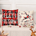 Miniatyrbillede 4 af 5: 4-pak Merry Christmas Design Pudebetræk Pyntepude Til Sofa Juleværelsesdekorationer 18 X 18