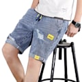 Pikkukuva 1 / 5: Miesten monipuoliset shortsit leveällä lahkeella, joustavat farkkushortsit rentoon shoppailuun ja matkustamiseen Light Blue 308 Cropped Pants XL