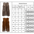 Miniatyrbilde 5 av 5: 1970-talls Dame Dusk Ermeløs Jakkevest 70-talls Hippie Imitert Semsket Skinn Vest Jakke Cardigan Beige M