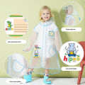 Miniatyrbilde 2 av 4: Hel Cartoon Dinosaur Barne Regnponcho Vanntett Pink Space Bunny M