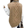 Miniatyrbillede 3 af 4: Dame Sweater Vest Dame Oversized V-hals Ærmeløse Sweaters khaki L