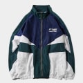 Miniatyrbild 3 av 5: College-stil Varsity Jacka Herr Vår Bokstav Broderi Bomberjacka Casual Street Lös Patchwork Dragkedja Kappa Dam Par Purple L 52 to 57kg