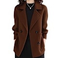 Miniatyrbilde 1 av 5: Dame Vinter Plus Size Jakke Oversized Koreansk Versjon Varm Kappe Frakk For Daglig Arbeid Kontorbruk Dark Brown M