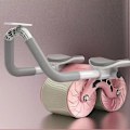 Miniatyrbillede 2 af 4: Mavehjul Automatisk Tilbagespring Træning Mavemuskel Artefakt Trænings Fitnessudstyr Hou pink