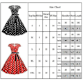 Miniatyrbild 3 av 3: Kvinnors Polka Dot Retro 1950-tal 60-tal Rockabilly Aftonklänning Swing Festklänning Midi-klänning Black S