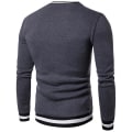Miniatyrbilde 2 av 3: Herre Colorblock V-hals Langermet Genser Casual Slim Fit Pullover Jumper Topper Dark Grey XL