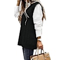 Miniatyrbillede 1 af 2: Dame Sweater Vest Dame Oversized V-hals Ærmeløse Sweaters back L