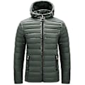 Miniatyrbillede 1 af 4: Herre Puffer Jakke Pakkbar Puffer Jakke Vandafvisende Hætte Isoleret Letvægts Udendørs Dunjakke Army green 2XL