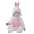 Miniatyrbillede 1 af 4: Unisex Dyrekostume Vinter Efterår Flanel Hætte Jumpsuit Rabbit 80