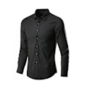 Pikkukuva 1 / 5: Miesten pitkähihainen slim fit -kauluspaita, yksivärinen vapaa-ajan paita Black M