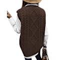 Miniatyrbillede 3 af 4: Dame Sweater Vest Dame Oversized V-hals Ærmeløse Sweaters brown S