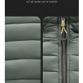 Miniatyrbild 3 av 4: Herr Pufferjacka Packable Pufferjacka Vattenavvisande Huva Isolerad Lätt Utomhus Dunjacka Army green M