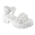 Miniatyrbillede 1 af 5: Sandaler med åben tå til kvinder, sko med remme og platform, ankelrem med spænde White 41