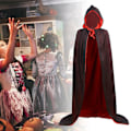 Pikkukuva 5 / 5: Halloween Vampyyriviitta Musta ja Punainen Käännettävä Halloween-viitta Cosplay-juhlat Viitta Dracula-asu Aikuisille Black And Red 140cm