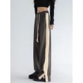 Pikkukuva 4 / 5: Deeptown Mustat Lämpimät Verryttelyhousut Naisille Talvi Tilkkutäkki Löysät Rento Jogging Nainen Harajuku Vintage Suorat Housut Korealainen Tyyli Musta Ohut Black thin XXL