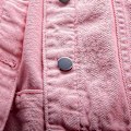 Miniatyrbilde 5 av 5: Dame Vår og Høst Jakker Varm Ensfarget Langermet Denimjakke Yttertøy Pink M