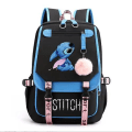 Miniatyrbild 2 av 2: Lilo & Stitch Ryggsäck Pojkar Flickor Skolväska Usb Reseryggsäck Blue