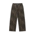 Miniatyrbilde 2 av 5: Tan Leopard Jeans Dame Denim Bukser Kvinnelig Oversize Vide Ben L