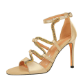 Miniatyrbilde 1 av 5: Sandaler for kvinner - stiletthæler komfortable sandaler Champagne 40