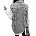 Miniatyrbillede 3 af 4: Dame Sweater Vest Dame Oversized V-hals Ærmeløse Sweaters grey L