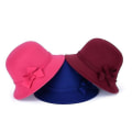 Miniatyrbilde 3 av 4: Vinter Damehatt Fedora Sløyfe Bredbremmet Bøttehatt Royal blue