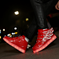 Miniatyrbillede 3 af 5: LED Lysende Hi-top Sko Med Vinge USB Genopladelige Blinkende Sneakers Til Småbørn Børn Drenge Piger Red 31