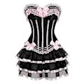 Pikkukuva 1 / 5: Naisten seksikkäät korsetit Overbust-korsetti ja hame setti Tutu Corselet S-6xl Pink 4XL
