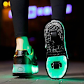 Miniatyrbillede 3 af 4: Børnesneakers Dobbelthjulede Sko LED Lys Sko Q7-yky Black 36