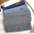 Miniatyrbillede 5 af 5: Dame Tørklæde Tæppe Tørklæde Dame Cashmere Følelse Cashmere Sjal Light grey