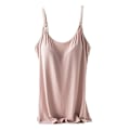 Miniatyrbilde 1 av 5: Gravide Kvinner Ammeundertøy Camisole Maternity Justerbare Stropper Innebygd Pad Vest Topp Underskjorte Loungewear Khaki L