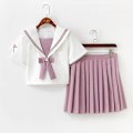 Miniatyrbillede 3 af 4: Japanske Pink Jk Uniformer College Mellemskoleelever Sømand Uniformer Skole Jk Uniformer Anime Cospaly Studenter Tøj L Short Sleeves Set