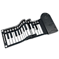 Miniatyrbild 2 av 2: Bärbart Handrullpiano Flexibelt Digitalt Rullpiano Keyboard Silikon Hopfällbart Elektronisk Keyboard Uppladdningsbart Barn Tidig Inlärning Piano Glossy Black