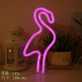 Miniatyrbillede 5 af 5: LED Neon Lys Vægkunst Skilt Soveværelse Indretning Regnbue Hængende Natlampe Hjemmefest Ferie Indretning Julegave Flamingo