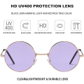 Pikkukuva 3 / 5: Hippie-lasit naisille ja miehille, 70-luvun 80-luvun disco-hippilasit, pyöreät sävytetyt aurinkolasit Purple Lens