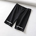 Miniatyrbillede 1 af 5: Leggings med tryk af korte afsnit og bogstaver til kvinder Black XL