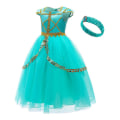 Miniatyrbild 3 av 4: Fryst Jasmine Prinsessa Cosplay Kostym Flickor Fyrkantig Hals Klänning Halloween Aladdin Cosplay Party Utklädnad 8-9 Years