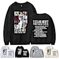 Miniatyrbillede 1 af 3: Taylor Swift The Eras Tour Unisex Sweatshirt Langærmet Crew Neck Afslappet Løs Pullover Toppe Fans Gaver Til Mænd Kvinder Venner Black M