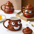 Miniatyrbild 2 av 4: Söt bajs keramik vattenmugg Bajs mugg Bajs skämtgåva Smiling face