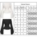 Miniatyrbilde 2 av 2: Dame Ensfarget Renessanse Belte Midje Bluse Off Shoulder Topper Middelalder Viktoriansk Langermet Skjorte Pirat Cosplay Kostyme White S