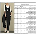 Miniatyrbild 4 av 4: Dam Casual Solid Jumpsuit Lös Baggy Linnebyxor Playsuit Overaller Romper Wine Red 2XL