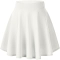 Miniatyrbillede 1 af 5: Dame Basic Alsidig Strækbar Udsvinget Casual Mini Skater Nederdel White XL